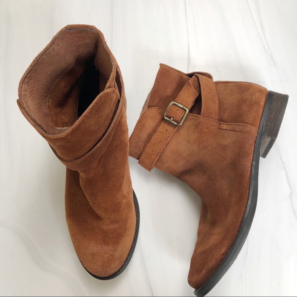 Sam Edelman  Copper Brown Malone Suede Ankle Boots